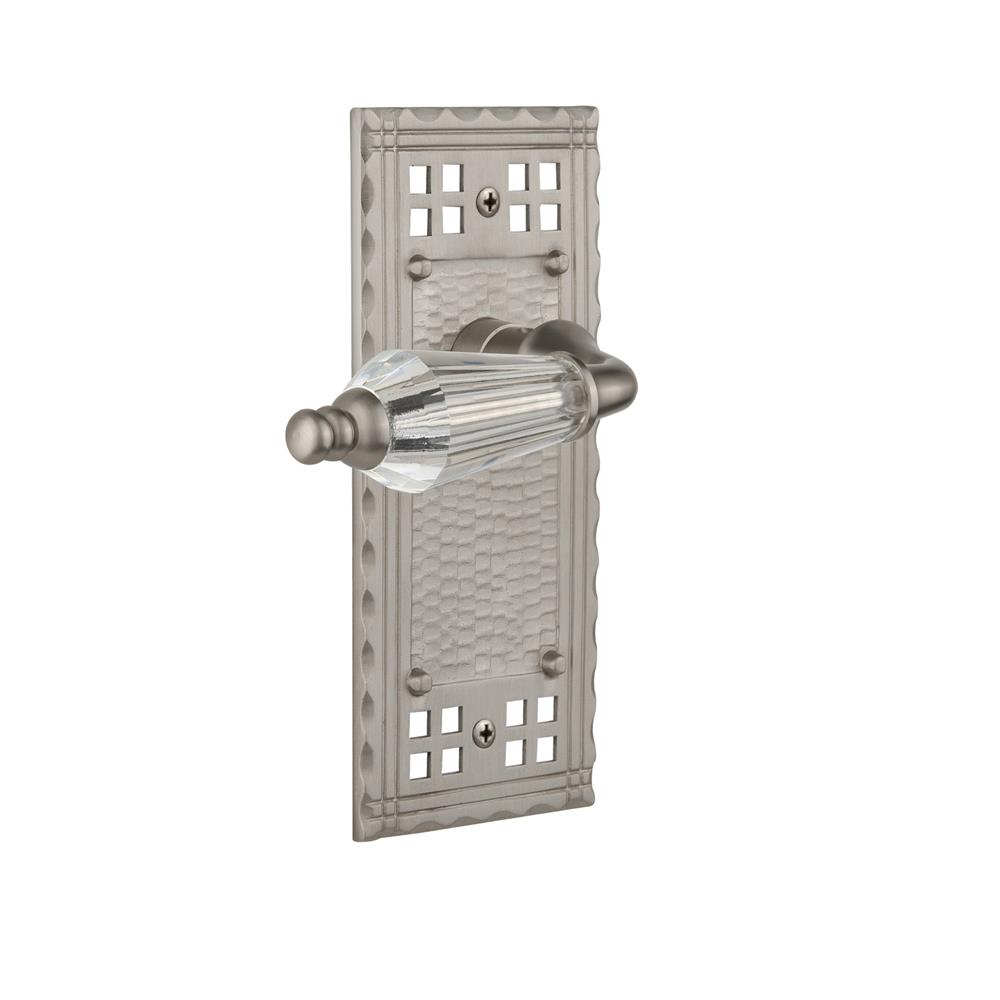 Nostalgic Warehouse CRAPRL Full Passage Set Without Keyhole Craftsman Plate with Parlour Lever in Satin Nickel